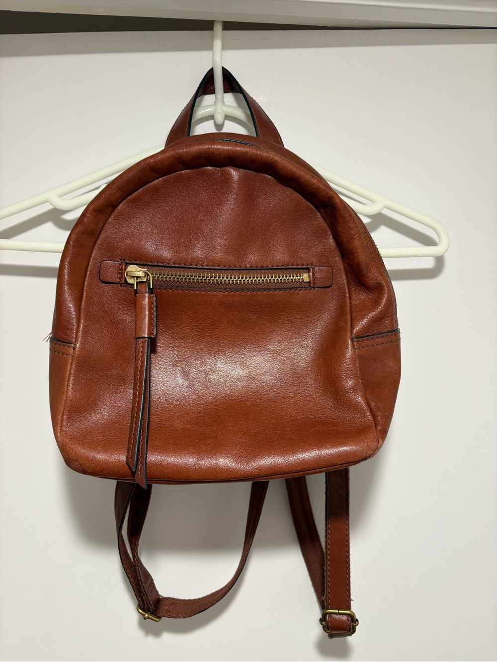 Fossil Cognac Brown Leather Tote